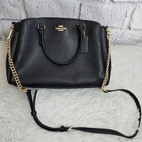 Coach Black And Gold Leather Women's Crossbosy Bag - Picture 15 of 16